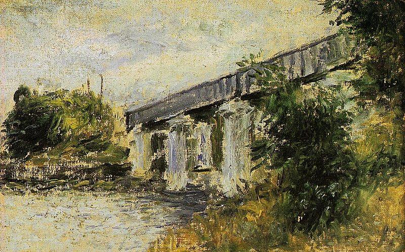 Claude Monet The Railway Bridge at Argenteuil Spain oil painting art